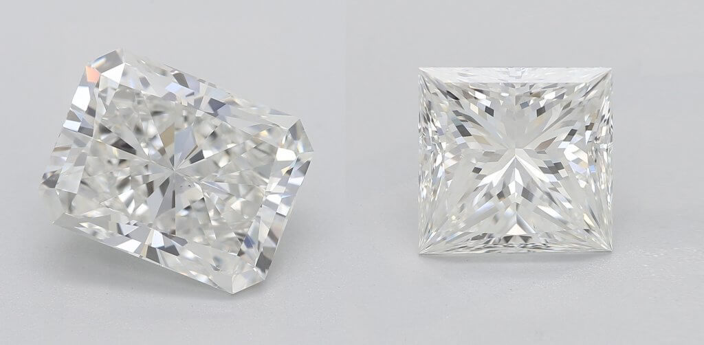 Radiant cut diamond 3 carat vs Princess cut diamond 3 carat SI1 