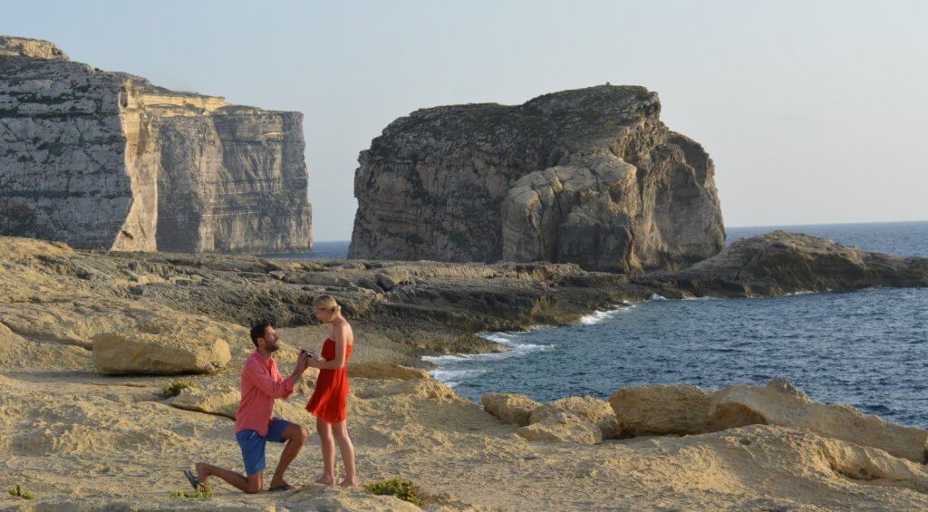 marriage proposal beach with Engagement Ring 