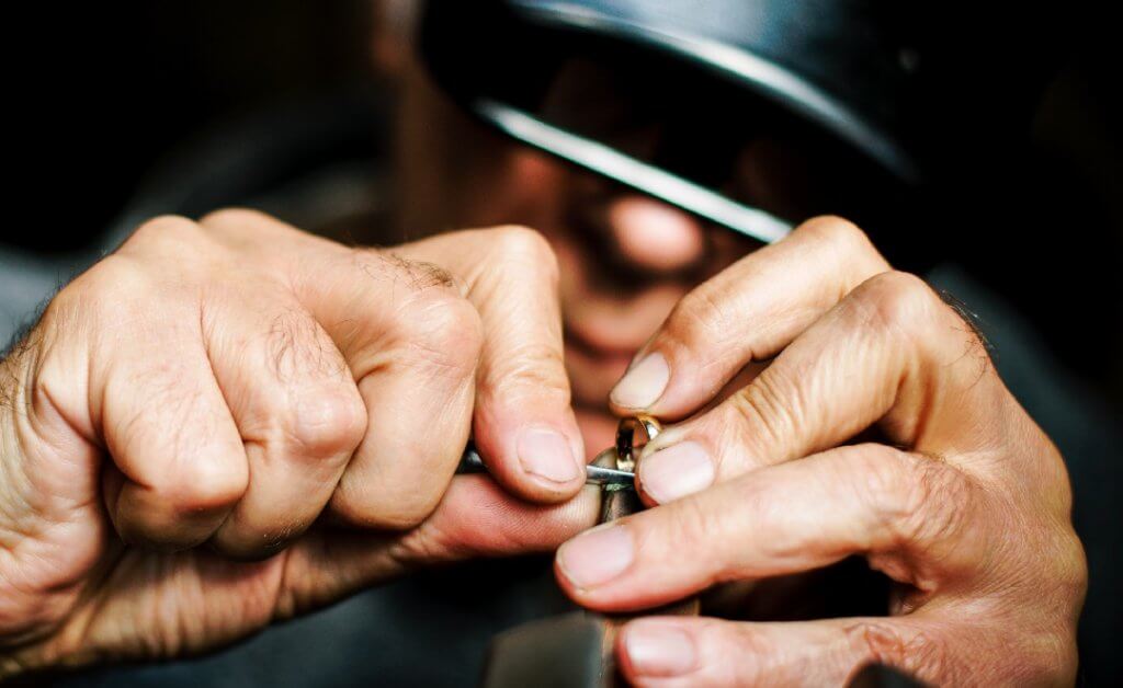 Diamond Ring Engraving by Jeweler