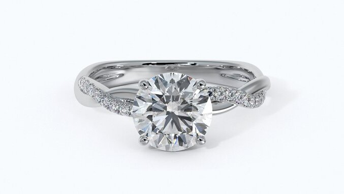 1 carat round cut diamond engagement ring cost