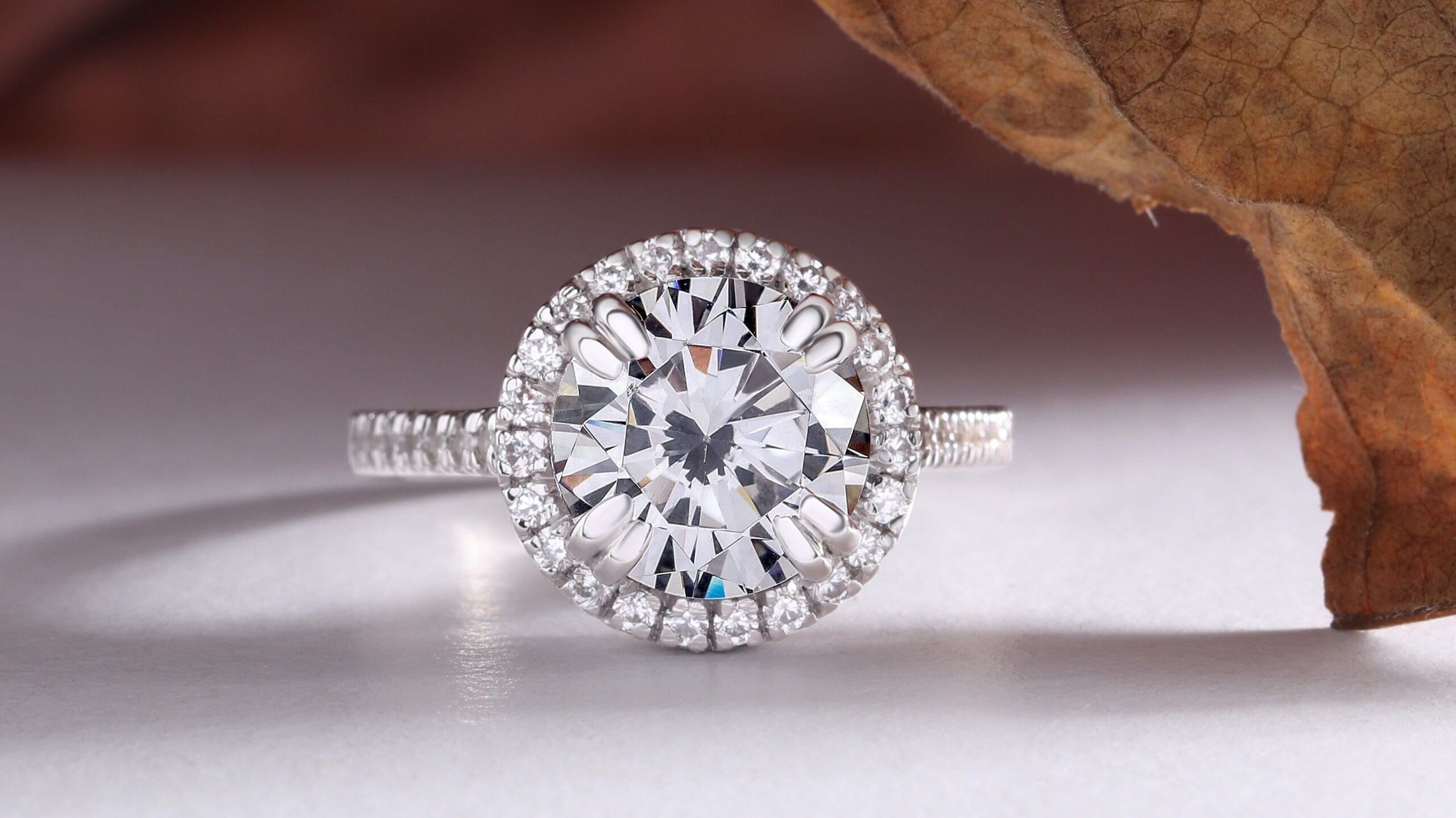 5 CARAT ENGAGEMENT RING WITH PAVE HALO