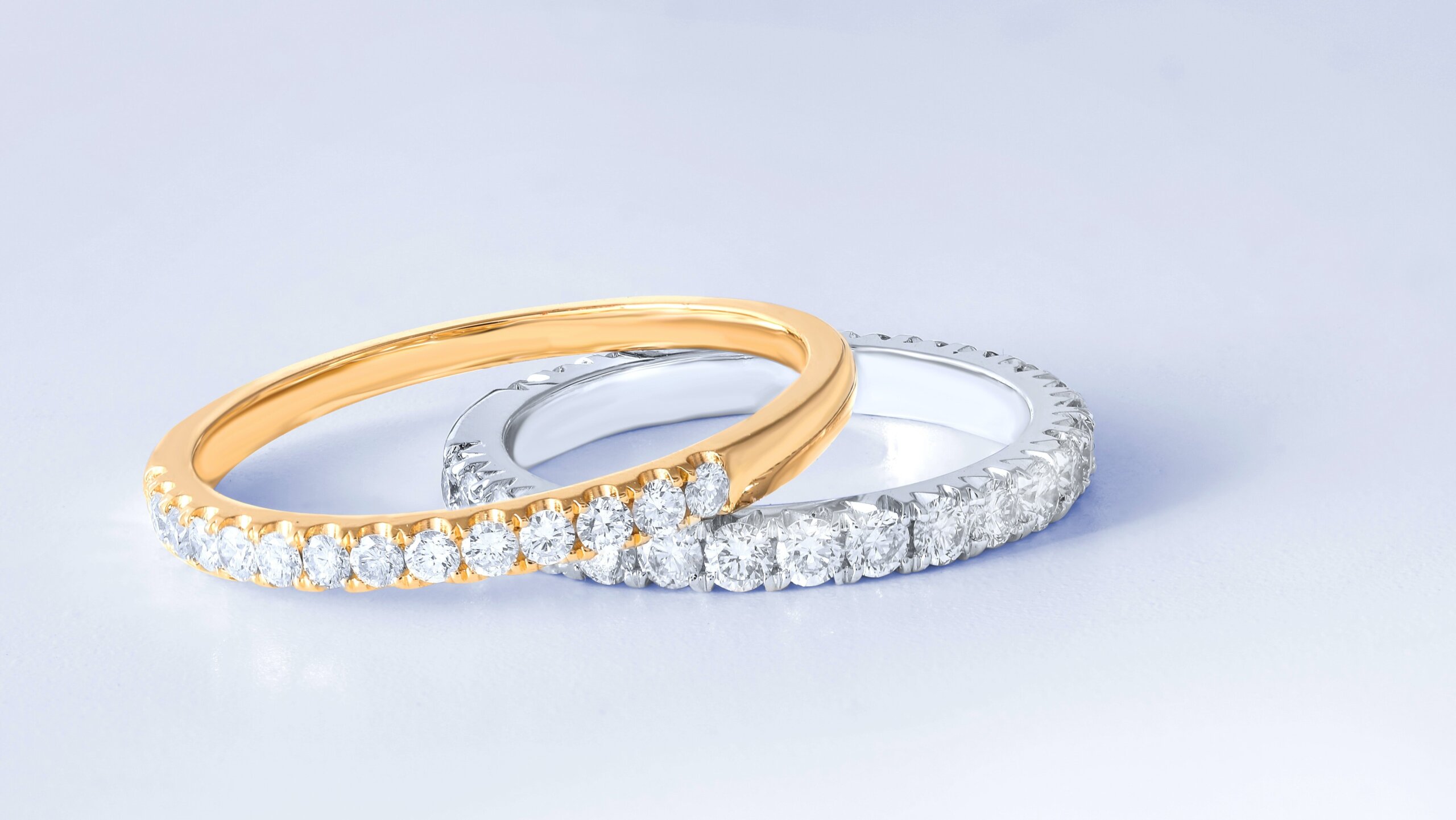 two diamond enternity rings round diamonds 