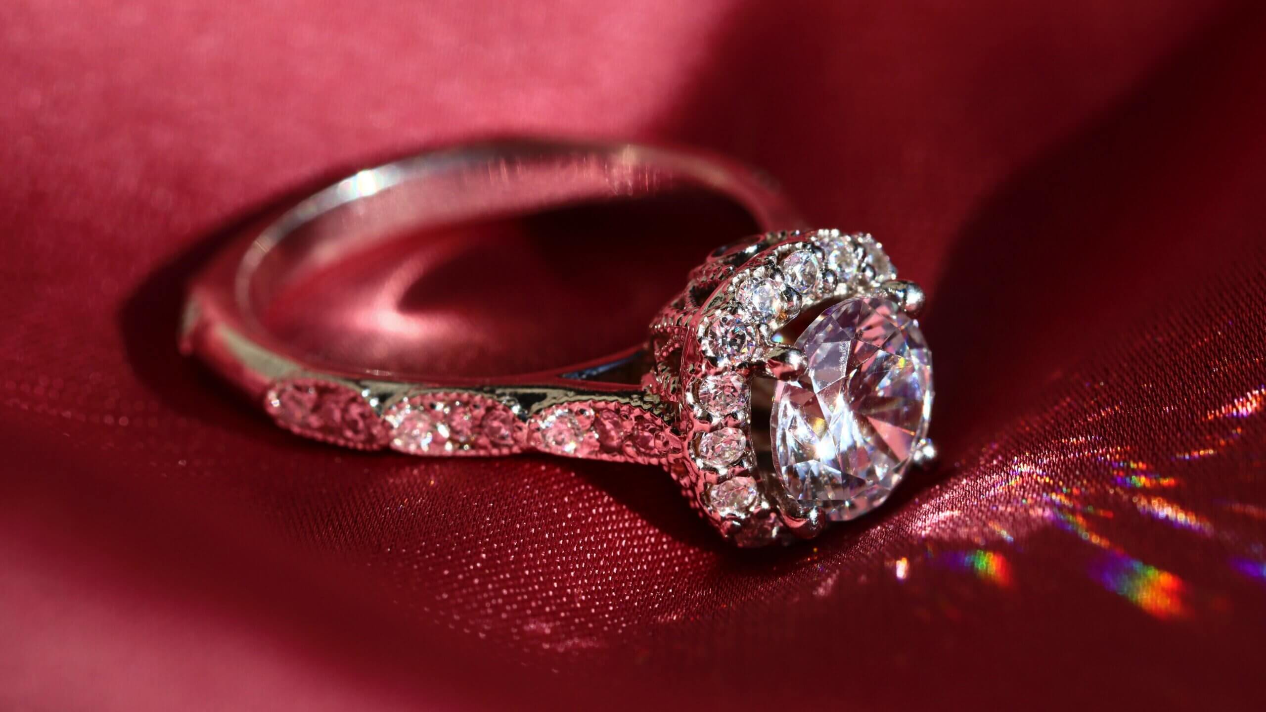 ROUND halo antique engagement ring 