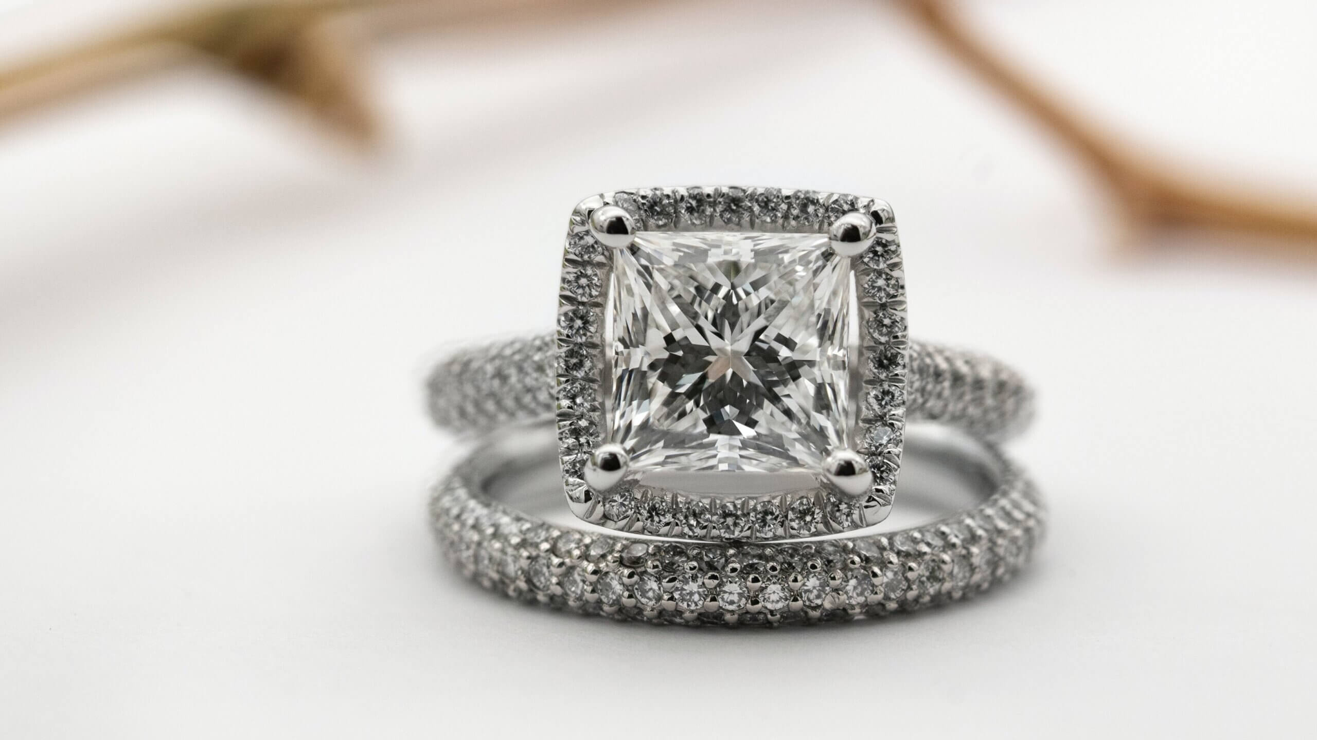 princess 4 prong halo engagement ring - The Four Cs of Diamonds